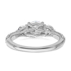 14k White Gold 1 3/4 carat Lab Grown Diamond VS+ F+ Complete Round Three Stone Engagement Ring