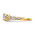 14k 1 3/4 carat Lab Grown Diamond VS+ F+ Complete Round Three Stone Engagement Ring