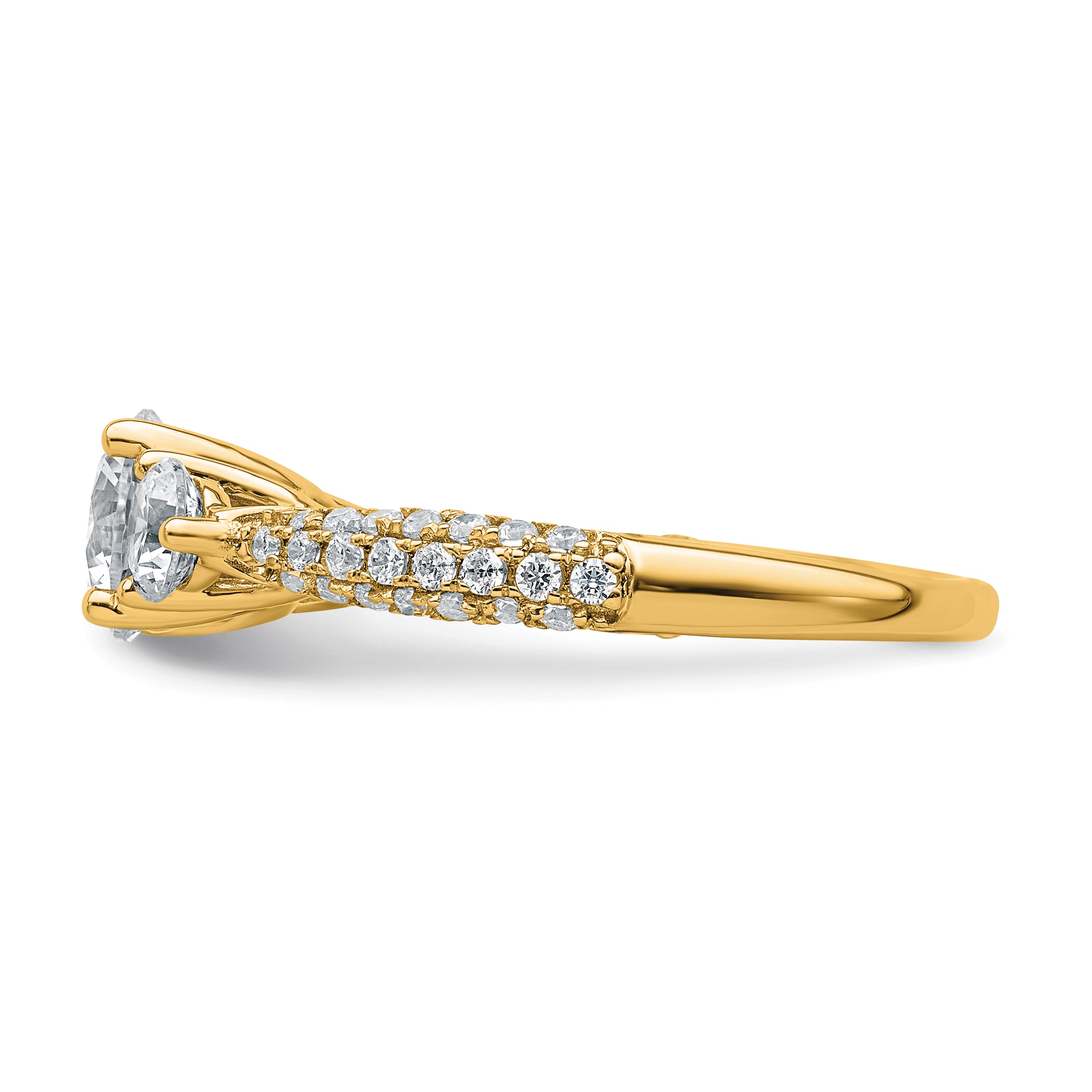 14k 1 3/4 carat Lab Grown Diamond VS+ F+ Complete Round Three Stone Engagement Ring