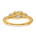14k 1 3/4 carat Lab Grown Diamond VS+ F+ Complete Round Three Stone Engagement Ring