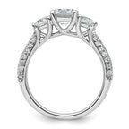 14k White Gold 1 3/4 carat Certified Lab Grown Diamond VS+ F+ Complete Round Three Stone Engagement Ring