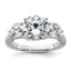 Three-Stone Lab-Grown Diamond Engagement Ring in 14K White Gold (3 7/8 ct. tw.), Size 7 - Sophia Jewelers