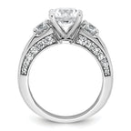 14k White Gold 3 3/4 carat Certified Lab Grown Diamond VS+ F+ Round Complete Three Stone Engagement Ring