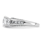 14k White Gold 3 3/4 carat Certified Lab Grown Diamond VS+ F+ Round Complete Three Stone Engagement Ring