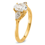 14k 1 3/8 carat Lab Grown Diamond VS+ F+ Oval and Pear Complete Three Stone Engagement Ring