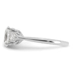 14k White Gold 1 3/8 carat Certified Lab Grown Diamond VS+ F+ Oval and Pear Complete Three Stone Engagement Ring