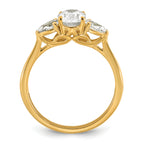 14k 1 3/8 carat Certified Lab Grown Diamond VS+ F+ Oval and Pear Complete Three Stone Engagement Ring