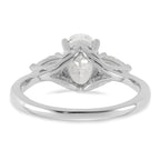 14k White Gold 1 7/8 carat Certified Lab Grown Diamond VS+ F+ Oval and Pear Complete Three Stone Engagement Ring