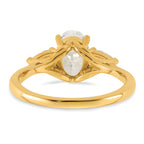 14k 1 7/8 carat Certified Lab Grown Diamond VS+ F+ Oval and Pear Complete Three Stone Engagement Ring
