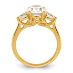 14k 2 1/2 carat Lab Grown Diamond VS+ F+ Oval and Pear Complete Three Stone Engagement Ring