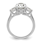 14k White Gold 2 1/2 carat Certified Lab Grown Diamond VS+ F+ Oval and Pear Complete Three Stone Engagement Ring