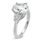 14k White Gold 2 1/2 carat Certified Lab Grown Diamond VS+ F+ Oval and Pear Complete Three Stone Engagement Ring