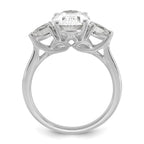 14k White Gold 3 carat Certified Lab Grown Diamond VS+ F+ Oval and Pear Complete Three Stone Engagement Ring