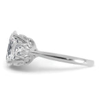 14k White Gold 3 carat Certified Lab Grown Diamond VS+ F+ Oval and Pear Complete Three Stone Engagement Ring