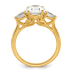 14k 3 carat Certified Lab Grown Diamond VS+ F+ Oval and Pear Complete Three Stone Engagement Ring