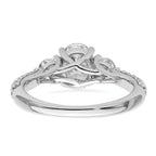 14k White Gold 1 3/4 carat Lab Grown Diamond VS+ F+ Oval and Round Complete Three Stone Engagement Ring