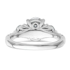 14k White Gold 2 1/2 carat Lab Grown Diamond VS+ F+ Oval and Round Complete Three Stone Engagement Ring