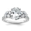 14k White Gold 3 1/4 carat Lab Grown Diamond VS+ F+ Oval and Round Complete Three Stone Engagement Ring