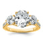 14k 3 1/4 carat Certified Lab Grown Diamond VS+ F+ Oval and Round Complete Three Stone Engagement Ring