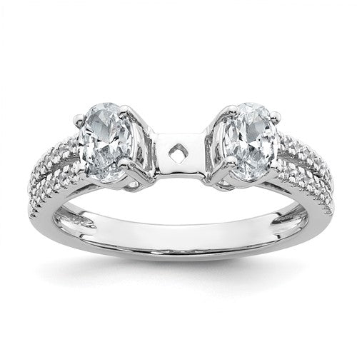 Oval Three-Stone Lab-Grown Diamond Engagement Ring in 14K White Gold (2 5/8 ct. tw.), Size 7 - Sophia Jewelers