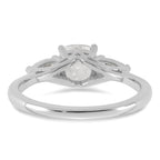 14k White Gold 1 3/8 carat Certified Lab Grown Diamond VS+ F+ Complete Cushion and Pear Three Stone Engagement Ring