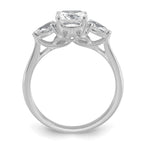 14k White Gold 2 carat Lab Grown Diamond VS+ F+ Complete Cushion and Pear Three Stone Engagement Ring