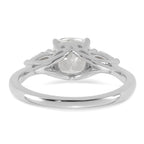 14k White Gold 2 carat Certified Lab Grown Diamond VS+ F+ Complete Cushion and Pear Three Stone Engagement Ring