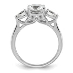 14k White Gold 2 1/2 carat Certified Lab Grown Diamond VS+ F+ Complete Cushion and Pear Three Stone Engagement Ring
