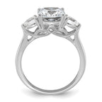 14k White Gold 3 carat Certified Lab Grown Diamond VS+ F+ Complete Cushion and Pear Three Stone Engagement Ring