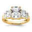 Three Stone Emerald Cut Lab-Grown Diamond Engagement Ring in 14K Yellow Gold (3 1/2 ct. tw.), Size 7 - Sophia Jewelers