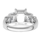 14k White Gold 3 1/2 carat Lab Grown Diamond VS+ F+ Emerald Complete Three Stone Engagement Ring