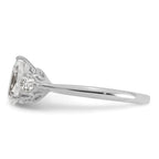 14k White Gold 1 3/8 carat Certified Lab Grown Diamond VS+ F+ Pear Complete Three Stone Engagement Ring