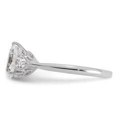 14k White Gold 1 3/8 carat Certified Lab Grown Diamond VS+ F+ Pear Complete Three Stone Engagement Ring