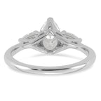14k White Gold 1 3/8 carat Certified Lab Grown Diamond VS+ F+ Pear Complete Three Stone Engagement Ring