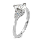 14k White Gold 1 3/8 carat Certified Lab Grown Diamond VS+ F+ Pear Complete Three Stone Engagement Ring