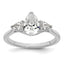 14k White Gold 1 3/8 carat Certified Lab Grown Diamond VS+ F+ Pear Complete Three Stone Engagement Ring