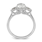 14k White Gold 1 7/8 carat Lab Grown Diamond VS+ F+ Pear Complete Three Stone Engagement Ring