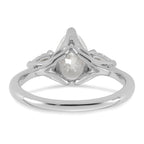 14k White Gold 1 7/8 carat Lab Grown Diamond VS+ F+ Pear Complete Three Stone Engagement Ring