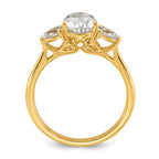 14k 1 7/8 carat Lab Grown Diamond VS+ F+ Pear Complete Three Stone Engagement Ring