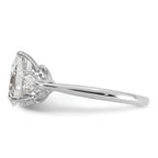 14k White Gold 1 7/8 carat Certified Lab Grown Diamond VS+ F+ Pear Complete Three Stone Engagement Ring