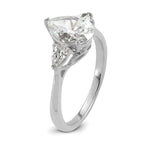 14k White Gold 1 7/8 carat Certified Lab Grown Diamond VS+ F+ Pear Complete Three Stone Engagement Ring