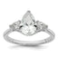 14k White Gold 1 7/8 carat Certified Lab Grown Diamond VS+ F+ Pear Complete Three Stone Engagement Ring