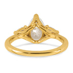 14k 1 7/8 carat Certified Lab Grown Diamond VS+ F+ Pear Complete Three Stone Engagement Ring