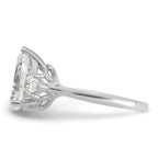 14k White Gold 2 1/2 carat Lab Grown Diamond VS+ F+ Pear Complete Three Stone Engagement Ring