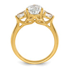 14k 3 carat Lab Grown Diamond VS+ F+ Pear Complete Three Stone Engagement Ring