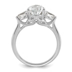 14k White Gold 3 carat Certified Lab Grown Diamond VS+ F+ Pear Complete Three Stone Engagement Ring