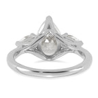 14k White Gold 3 carat Certified Lab Grown Diamond VS+ F+ Pear Complete Three Stone Engagement Ring