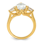 14k 3 5/8 carat Lab Grown Diamond VS+ F+ Pear Complete Three Stone Engagement Ring