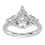 14k White Gold 3 5/8 carat Certified Lab Grown Diamond VS+ F+ Pear Complete Three Stone Engagement Ring