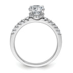 14k White Gold 1 1/4 carat Lab Grown Diamond VS+ F+ Round Complete Engagement Ring
